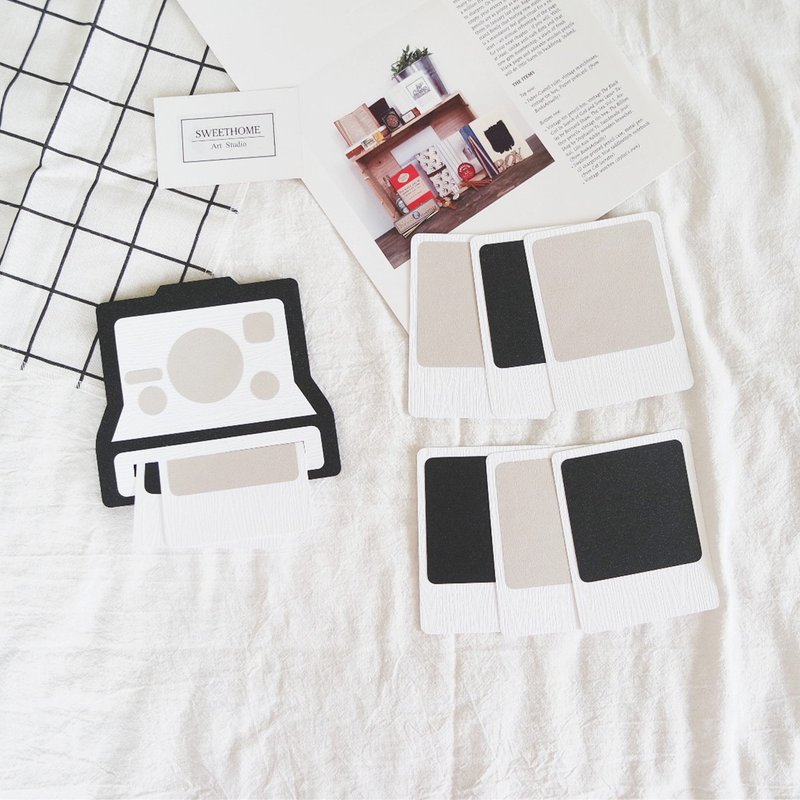 现货 / 宝丽来拍立得造型手工卡片 X 黑/灰－情人节卡片 生日卡片 - 卡片/明信片 - 纸 