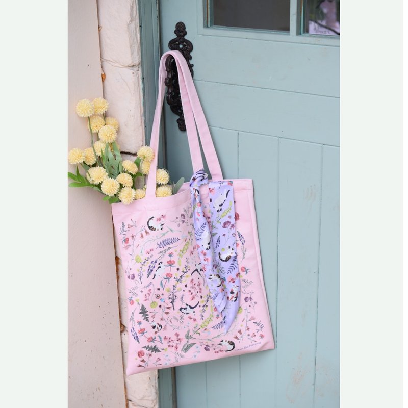 Yogis Cat and Flower 肩背包/侧背包/托特包 - 手提包/手提袋 - 聚酯纤维 粉红色