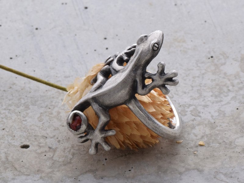 Gecko ring - 戒指 - 其他金属 银色