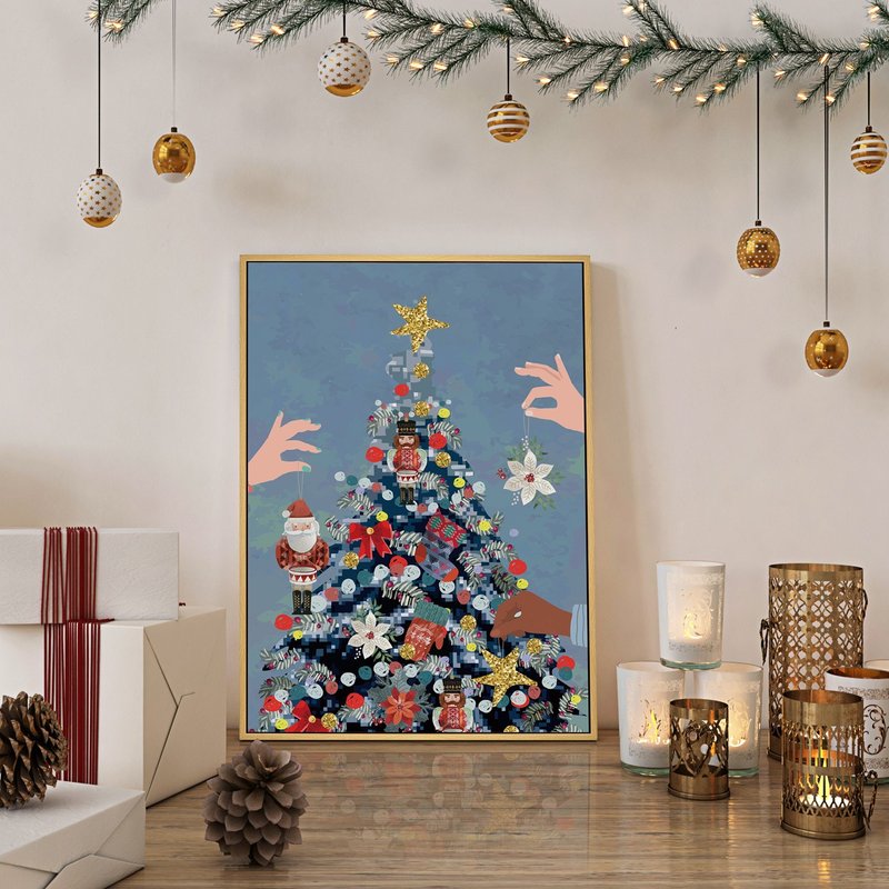 点亮冬季的温暖 - 圣诞插画/圣诞小物/圣诞交换礼物/圣诞装饰 - 海报/装饰画/版画 - 其他材质 多色
