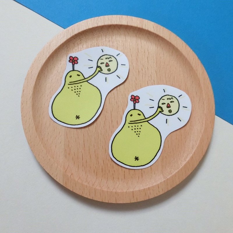 抓住太阳 / 小贴纸 - 贴纸 - 纸 黄色