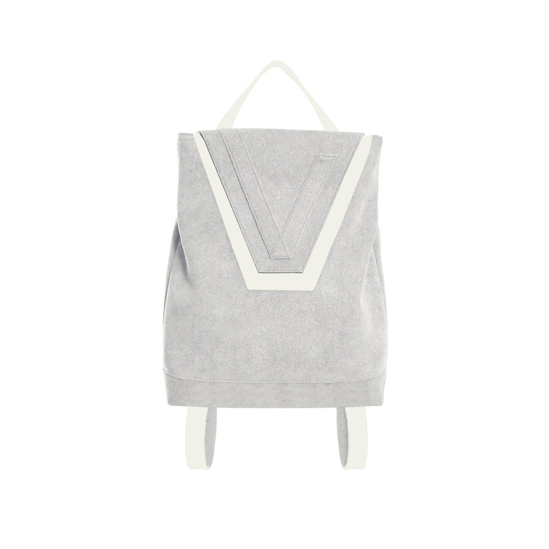 【Classic系列】V backpack 两用后背包 经典灰白色 - 后背包/双肩包 - 其他人造纤维 灰色