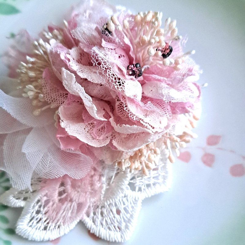 婉约牡丹发夹 - Peony (M) - 发饰 - 其他材质 