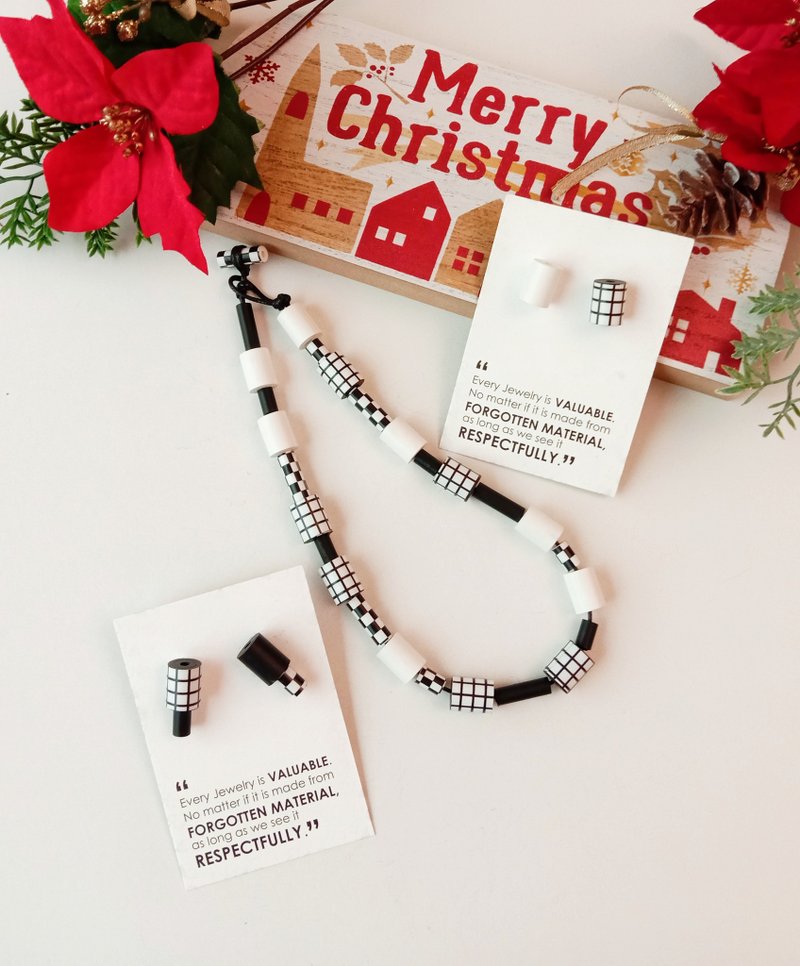 经典黑白色_CONNETTERE 短款项链_尺寸S 包邮 - 项链 - 纸 白色