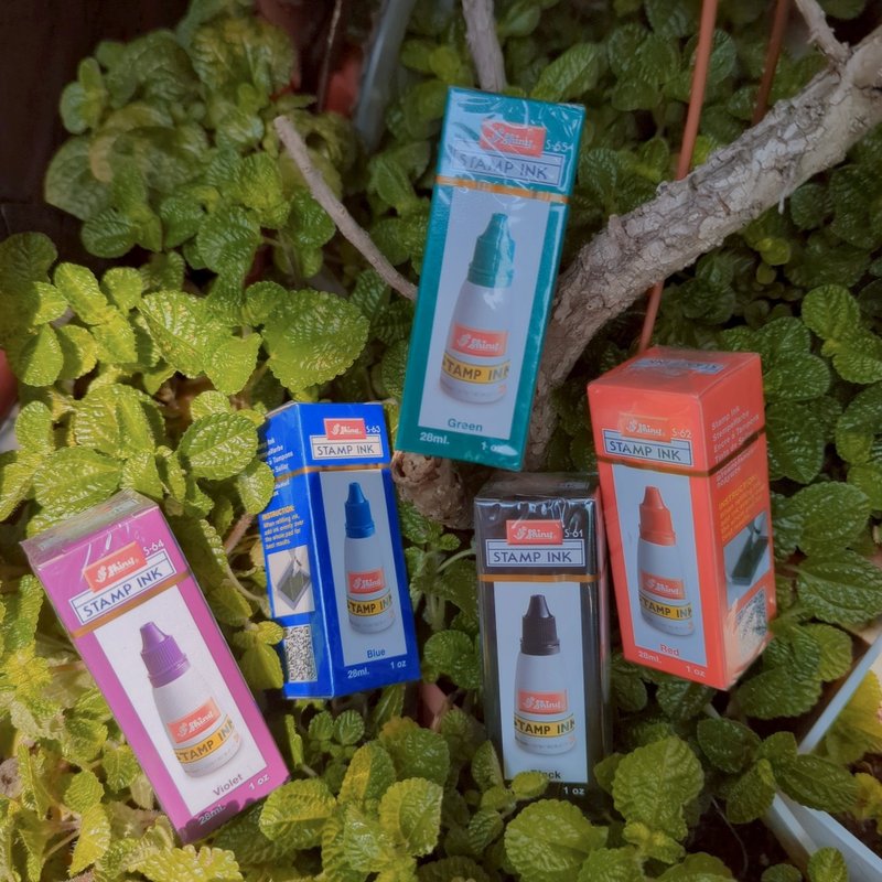 【新力原厂印章墨水】红/蓝/黑/紫/绿 快干・耐久 翻转章 回墨印 - 印章/印台 - 其他材质 白色