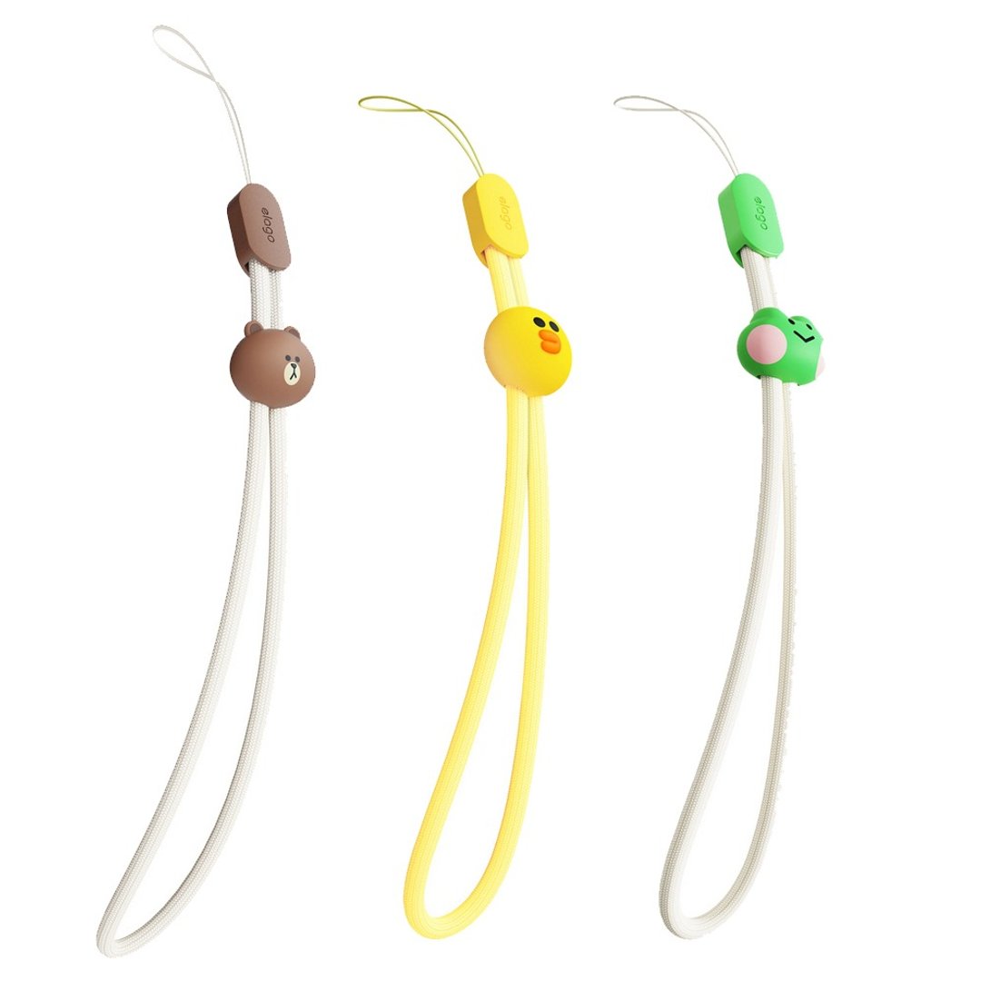 LINE FRIENDS 手机手腕绳 Airpods耳机挂绳 - 手机配件 - 尼龙 咖啡色