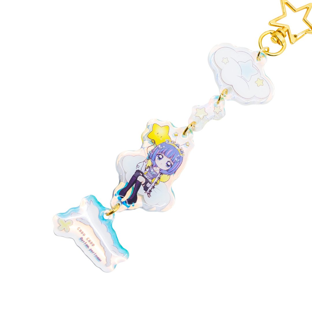 PRISM プリズム 两周年 - P子及蝶蝶幻彩云朵多段锁匙扣- 蝶蝶 - 钥匙链/钥匙包 - 压克力 多色