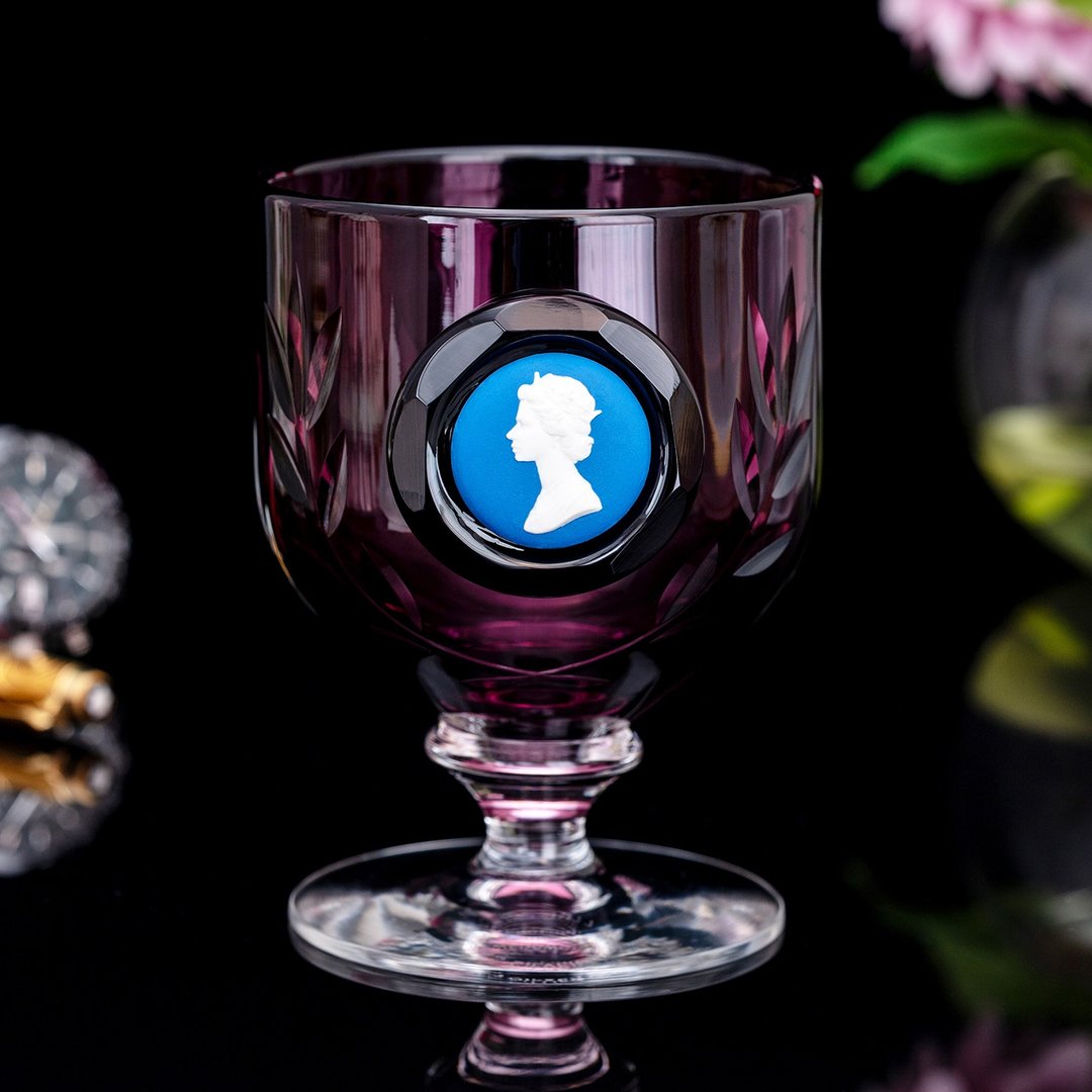 限量英国制Wedgwood 1977女王银禧纪念 皇家手工水晶玻璃高脚酒杯 - 酒杯/酒器 - 玻璃 