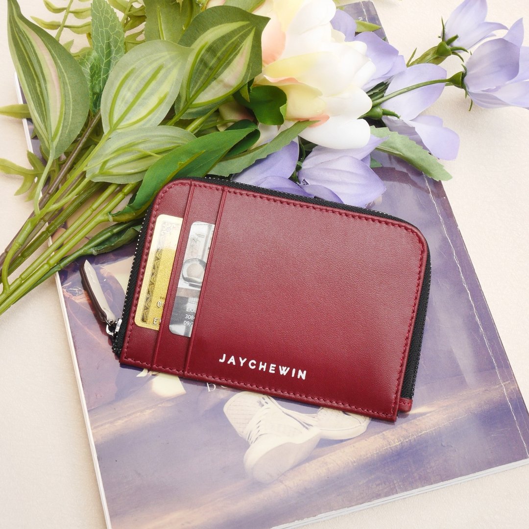 钱包短夹 钱包 Flat Wallet 短皮夹 / Burgundy Red - 皮夹/钱包 - 真皮 红色