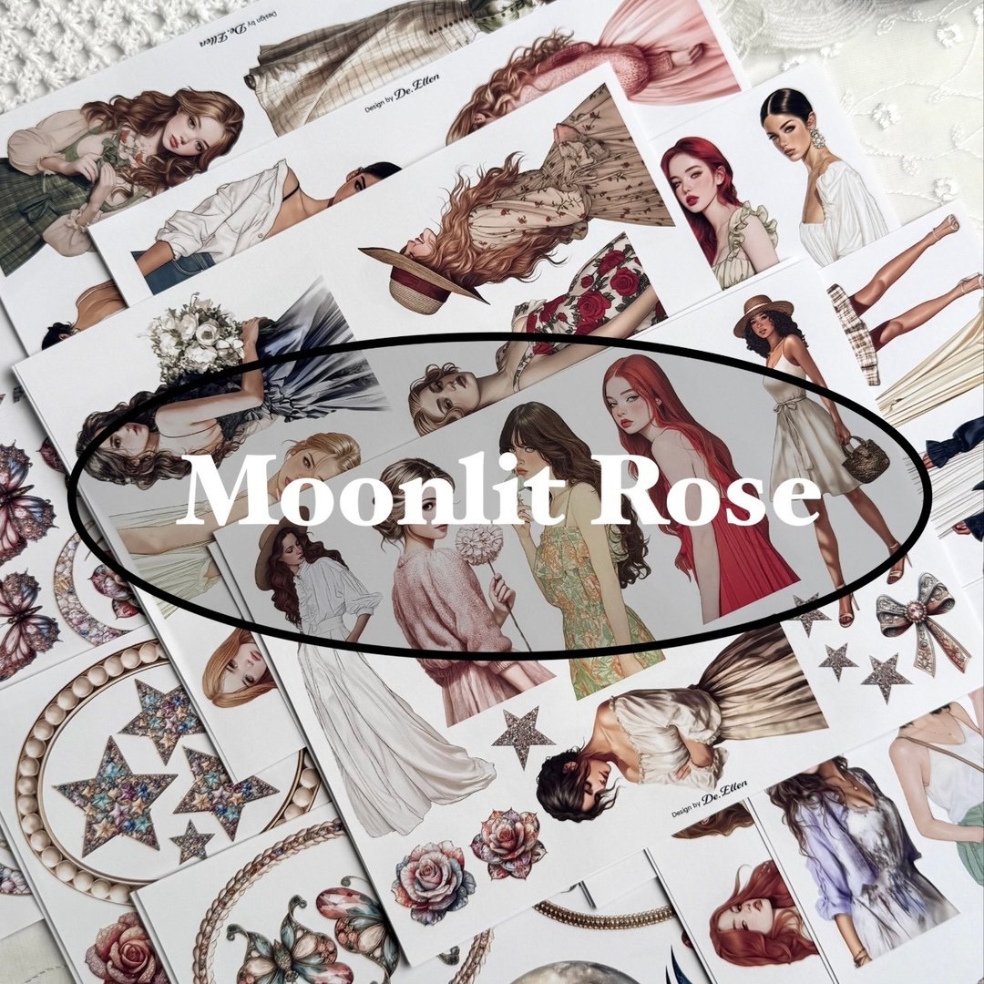 Moonlit Rose - 人物与道具组合包 (A765 ~ A776) - 贴纸 - 纸 