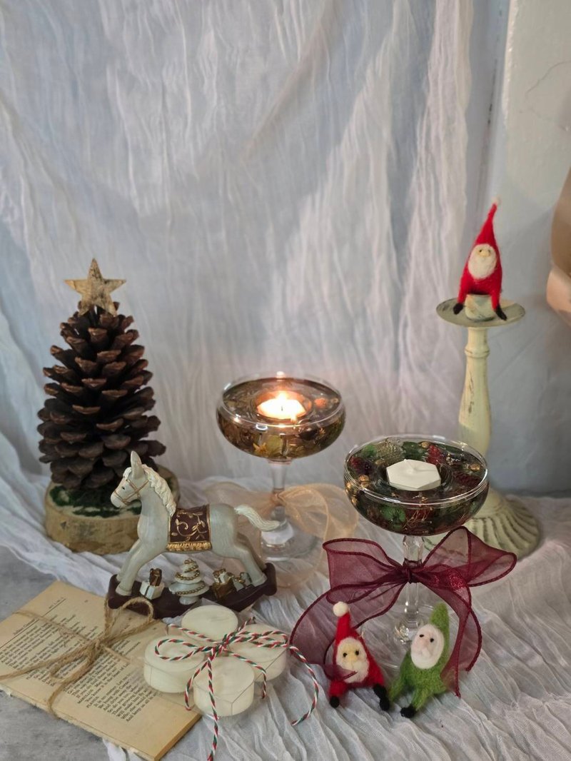 耶诞干燥花特调果冻烛台 - 蜡烛/香氛 - 蜡 