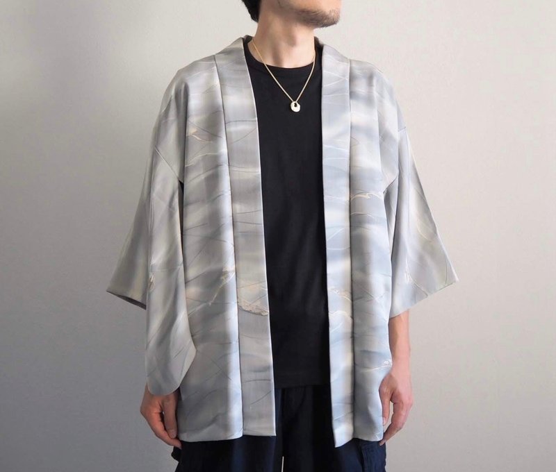 【日本制造】Morning Haze 丝绸羽织男女通用、复古和服日本 - 女装休闲/机能外套 - 丝．绢 