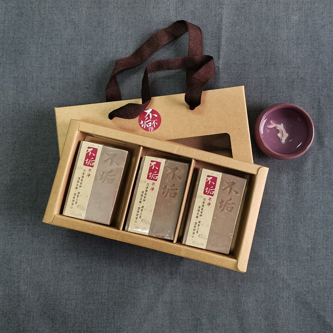 沉香手工皂三入礼盒 (单味道系列) 沐浴皂 (任选) - 肥皂/手工皂 - 精油 咖啡色