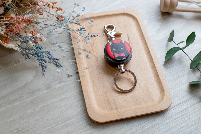 i好溜 伸缩钥匙圈 -手绘风系列 / 黑猫_AYH16 - 钥匙链/钥匙包 - 其他材质 白色