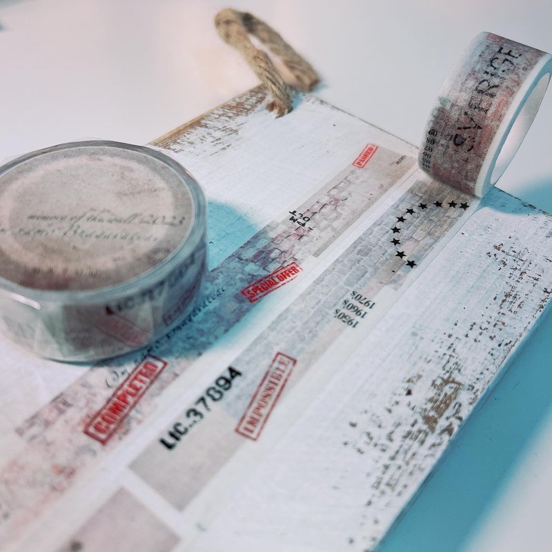 老墙颜 / 1.5cm日本和纸胶带 - 纸胶带 - 纸 咖啡色
