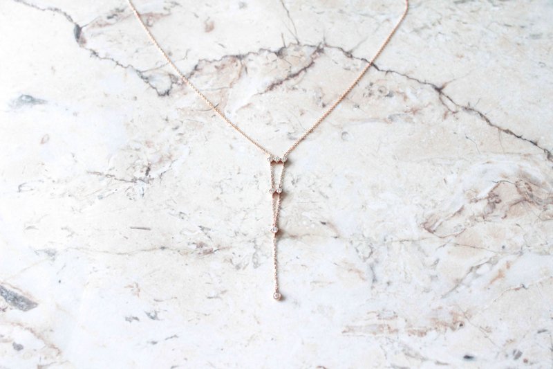 Journal-六芒星(钻石)礼物top-超美仙女锁骨款14K玫瑰金钻石项链 - 项链 - 钻石 