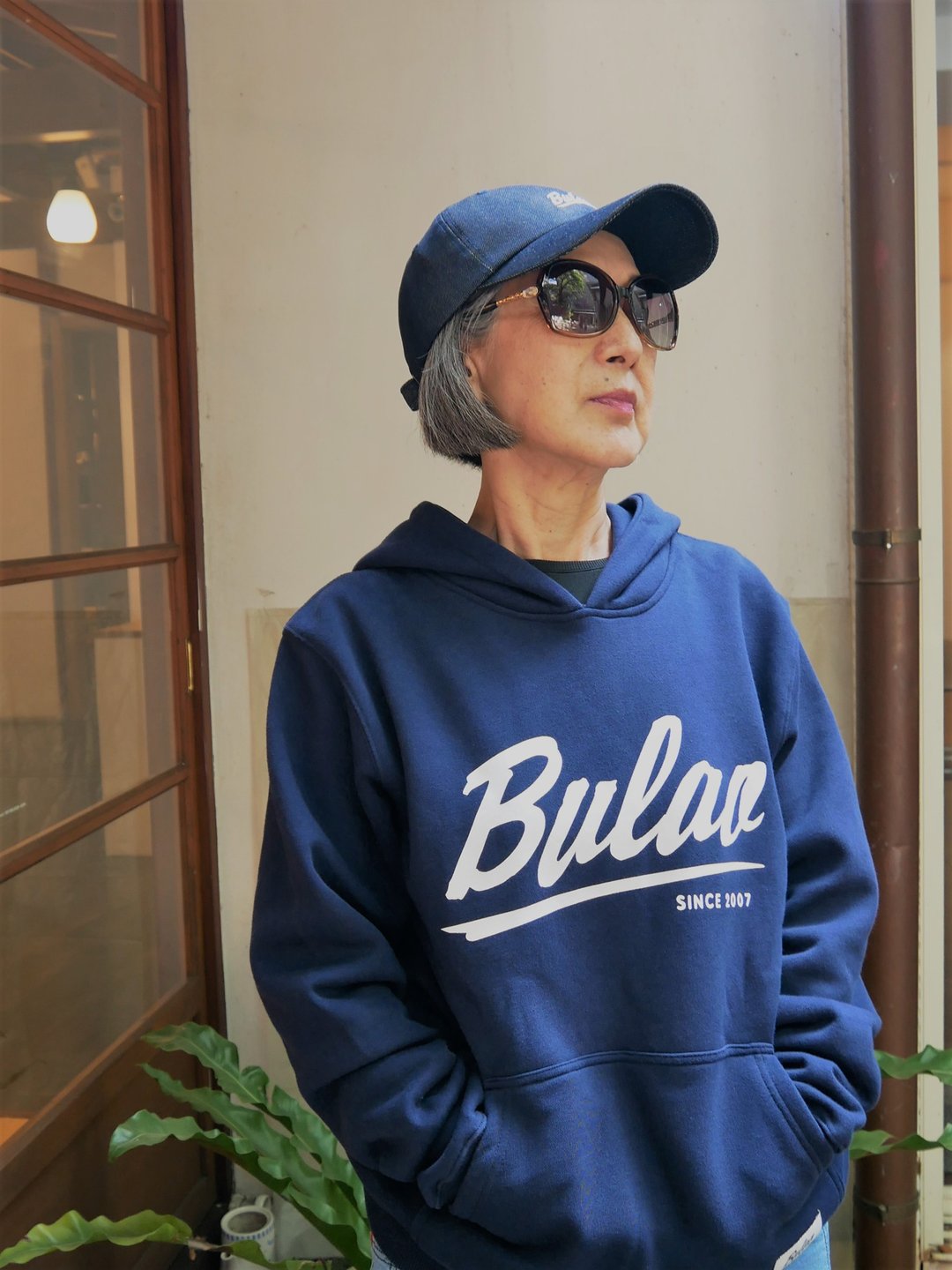 BULAO | 经典帽 T 蓝色 - 中性连帽卫衣/T 恤 - 棉 