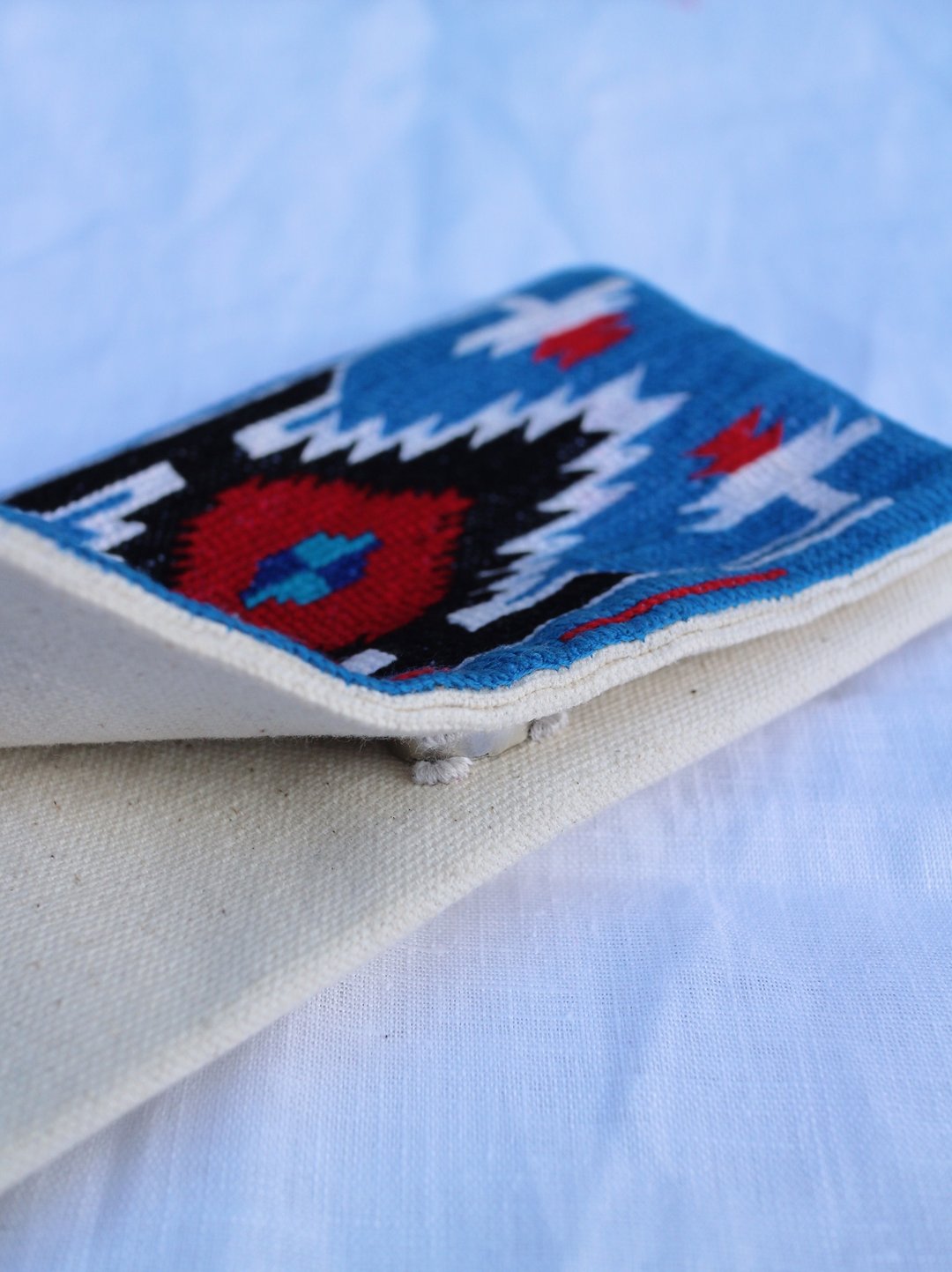 Tribal Purse Chimayo inspired - 皮夹/钱包 - 绣线 蓝色