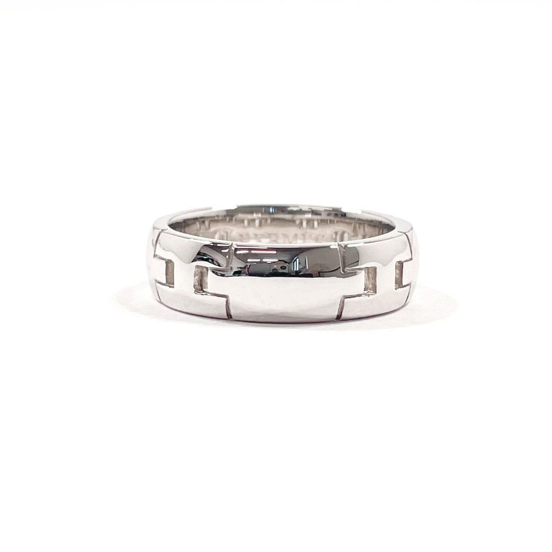 【日本直送 中古美品】9号 爱马仕 HERMES 戒指 HÉRAcLES 18K白K金 银色 饰品 标示尺寸49 - 戒指 - 贵金属 银色