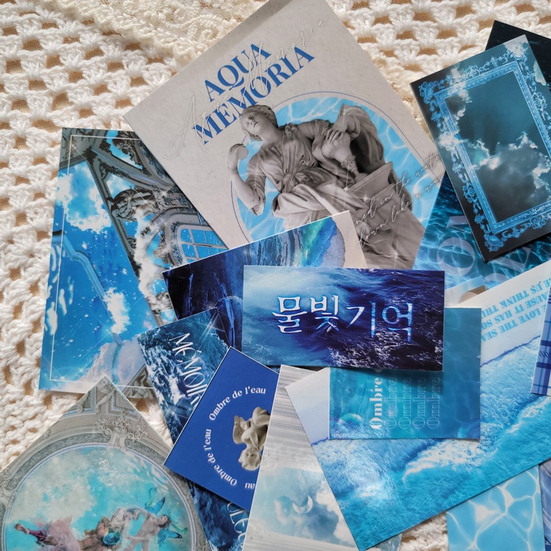 Aqua Memoria 贴纸包 - 贴纸 - 纸 蓝色