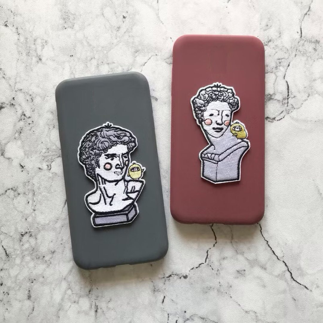 布籽魂 石膏像 绣片贴 - 其他 - 绣线 白色