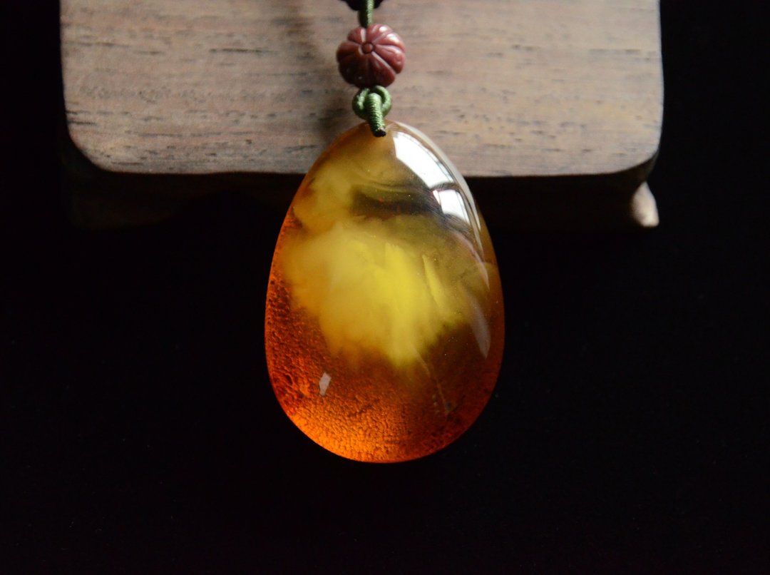 【贝加尔湖畔】Amber 天然琥珀金绞蜜浪漫文艺项链 - 项链 - 宝石 橘色