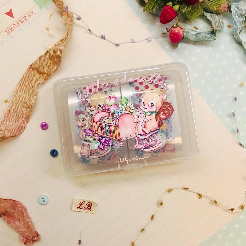 4CM水彩PET白墨纸胶带【Lovely Home分装小礼盒】 - 纸胶带 - 塑料 多色