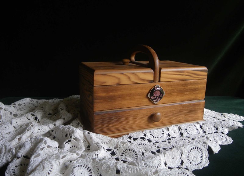 【老时光 OLD-TIME】早期日本珠宝箱裁缝箱 - 收纳用品 - 其他材质 