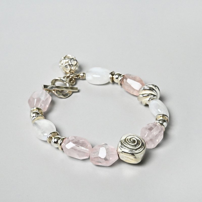 漾粉爱恋--粉晶*月光石 - 手链/手环 - 宝石 粉红色