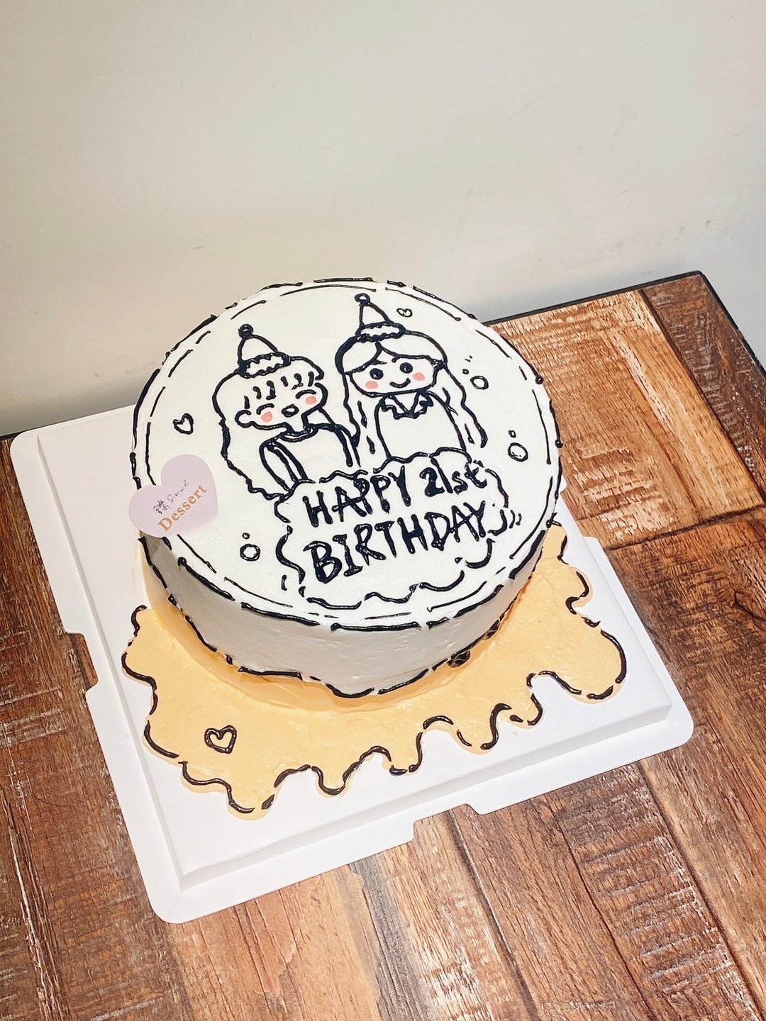 素描定制化蛋糕 生日蛋糕 蛋糕 礼物 铄甜点 人像绘图 2D绘图 - 蛋糕/甜点 - 新鲜食材 