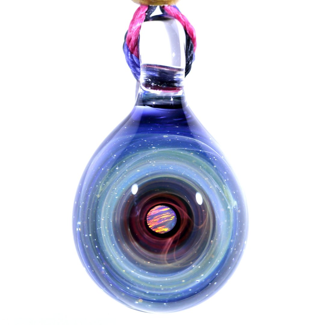 宇宙玻璃颈链吊坠 24mm no.159 - 颈链 - 玻璃 红色