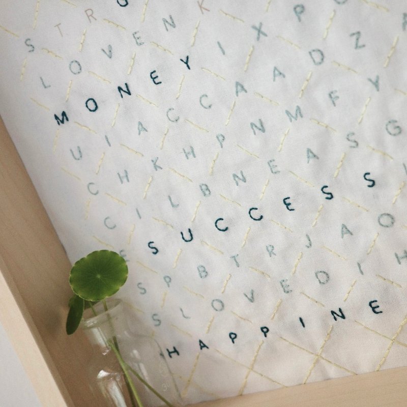 新年许愿 关键词 显化祝福 刺绣布材料包 挂布 画框 - 编织/刺绣/羊毛毡/裁缝 - 棉．麻 