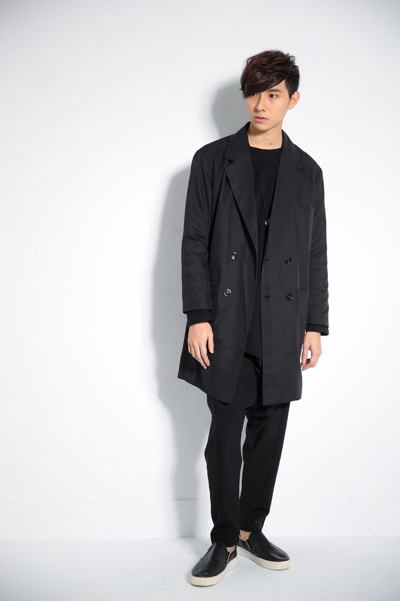 绅士雅致西装外套(黑)#8864 - 女装西装外套/风衣 - 棉．麻 黑色