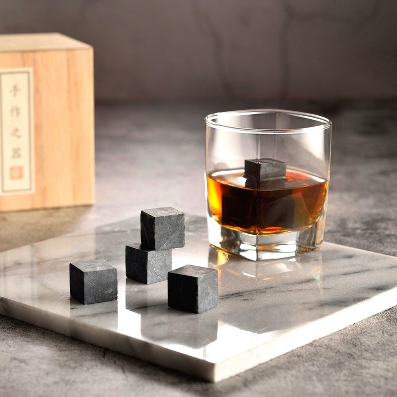 醇酒玉4入礼盒 | 威士忌冰石 | 中秋礼盒 - 酒杯/酒器 - 玉石 黑色