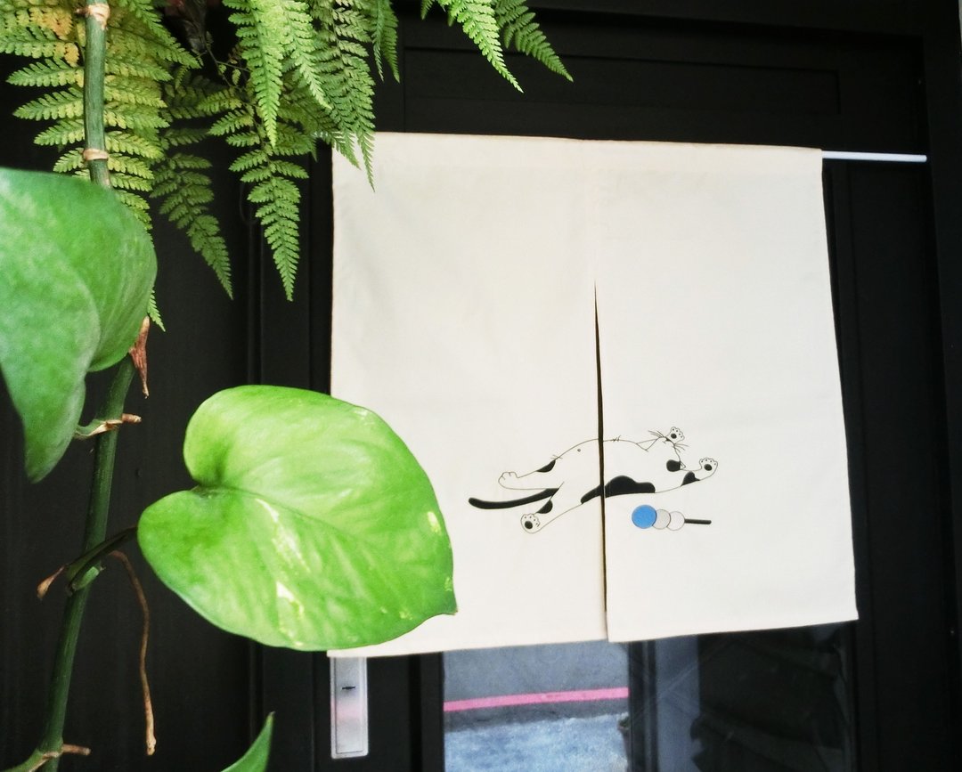 猫 刺绣门帘(包杆式)(帆布) __家饰类 包邮 文青 门帘 - 门帘/门牌 - 棉 白色