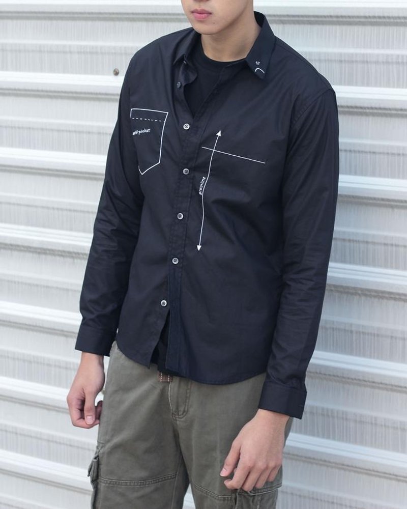 Drafting 衬衫 - 男装衬衫 - 棉．麻 黑色