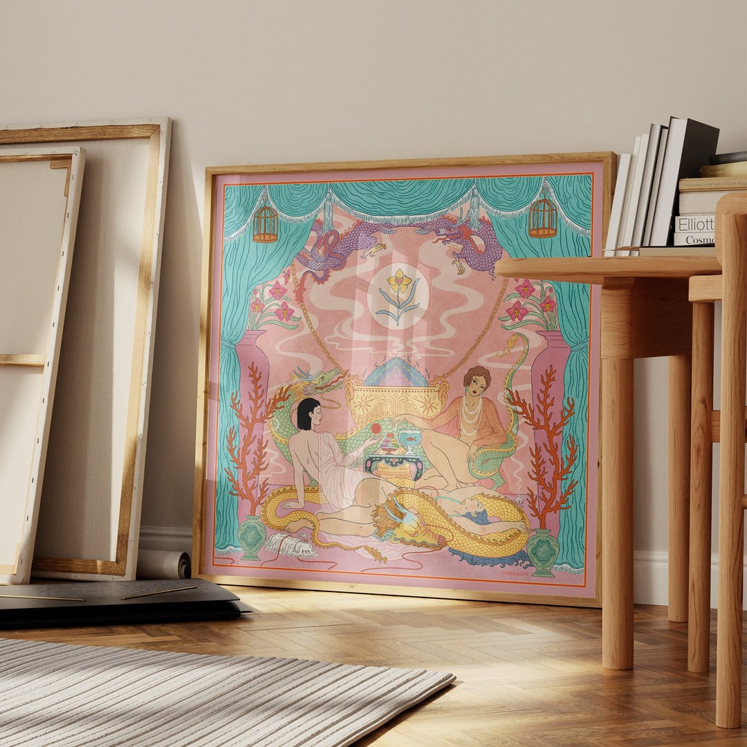 【龙宫宝殿图】70x70海报【附龙年春联】 - 海报/装饰画/版画 - 纸 粉红色
