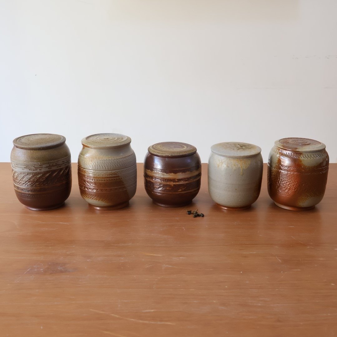 柴烧陶茶仓 茶叶罐 约 5 两 - 茶具/茶杯 - 陶 咖啡色