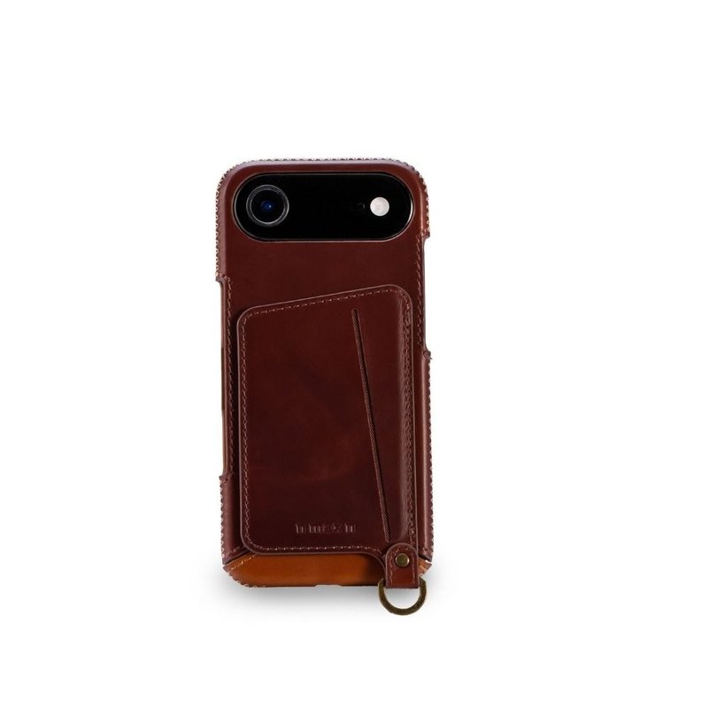 iPhone 17 Air 经典系列-磁吸站立卡袋手机皮套-巧克力 - 手机壳/手机套 - 真皮 咖啡色