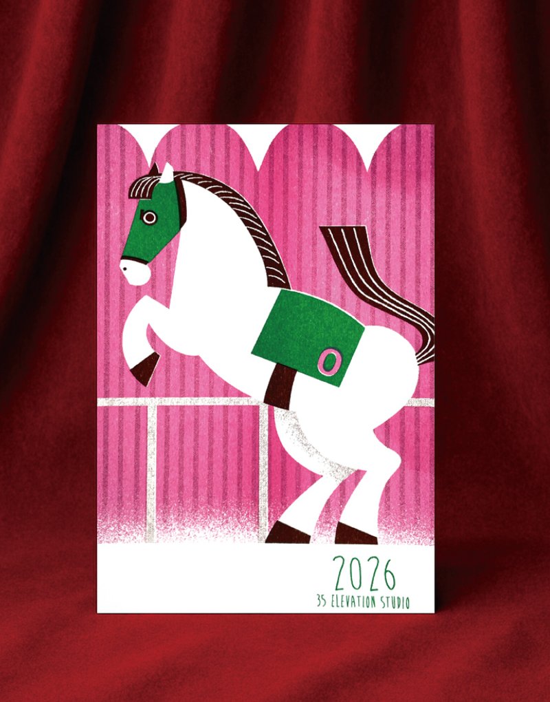 2026年贺状 / 白马明信片 - 卡片/明信片 - 纸 白色
