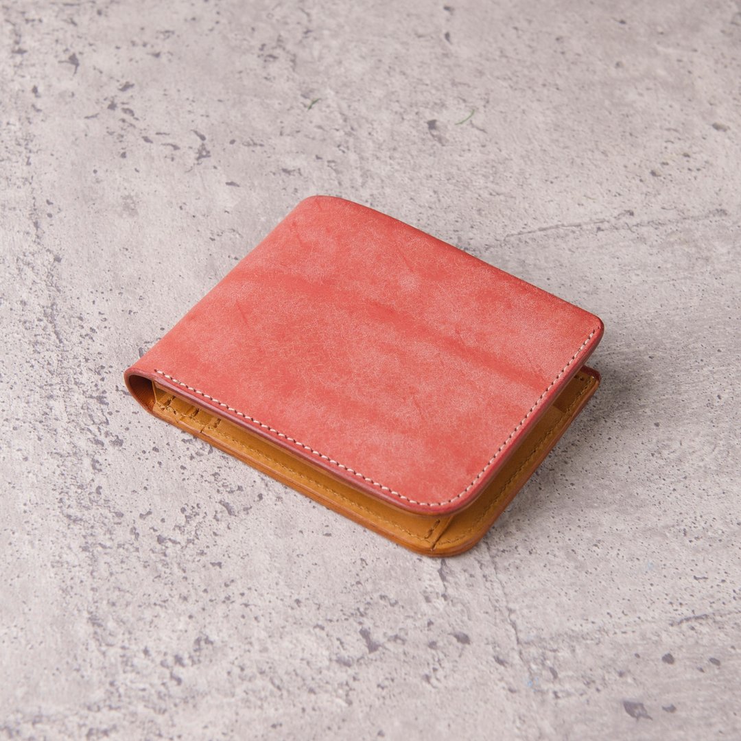 | 订制 | -翻盖证件零钱袋短夹 Coin Wallet / 磨砂粉红 Pink - 皮夹/钱包 - 真皮 粉红色