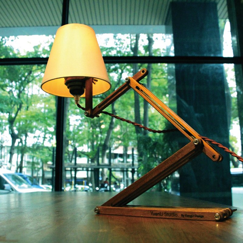 折叠灯 (Folding Lamp) - 灯具/灯饰 - 木头 咖啡色