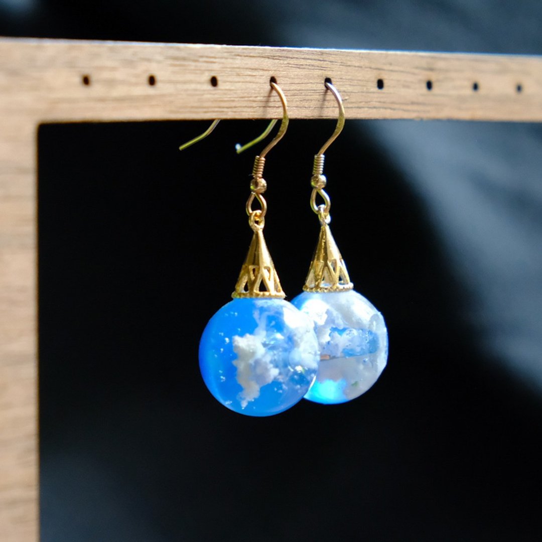 【タイムトンネル】Time Tunnels - Silver Earrings by ETPLANT - 耳环/耳夹 - 纯银 蓝色