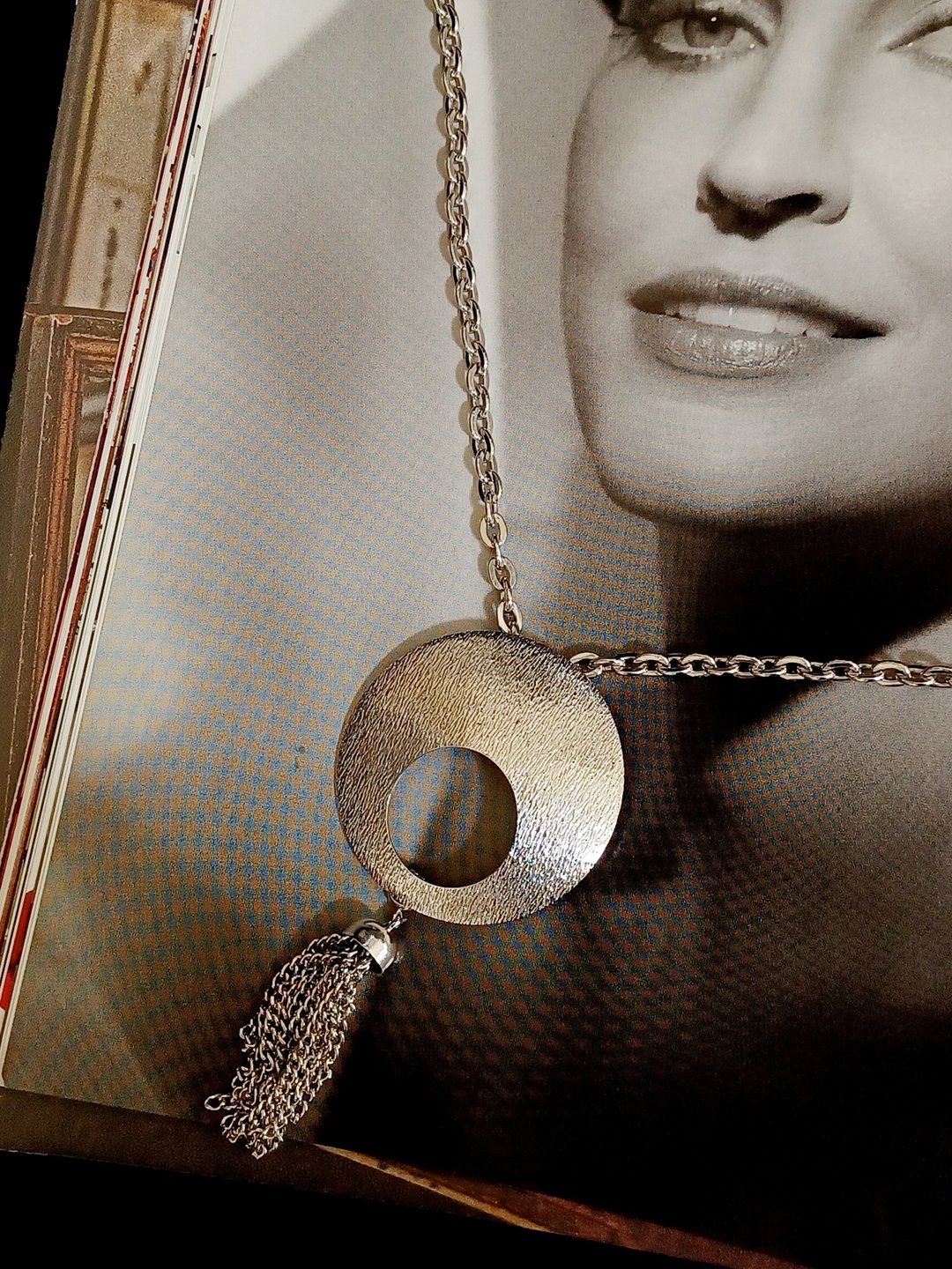 vintage jewelry Sarah cov 银色现代风格流苏双链 别针 项链 - 项链 - 其他金属 