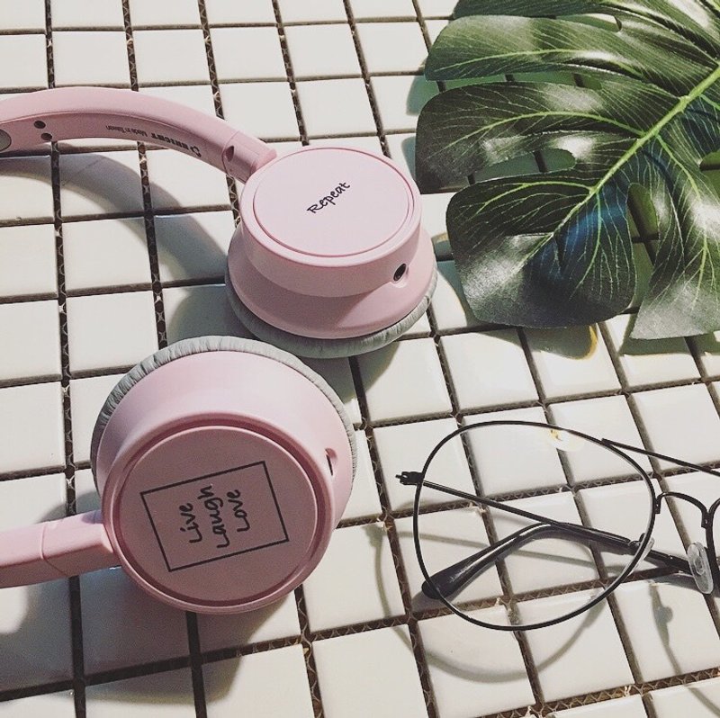 BRIGHT定制化有线耳机 Live, Laugh, Love and Repeat - 耳机 - 塑料 粉红色