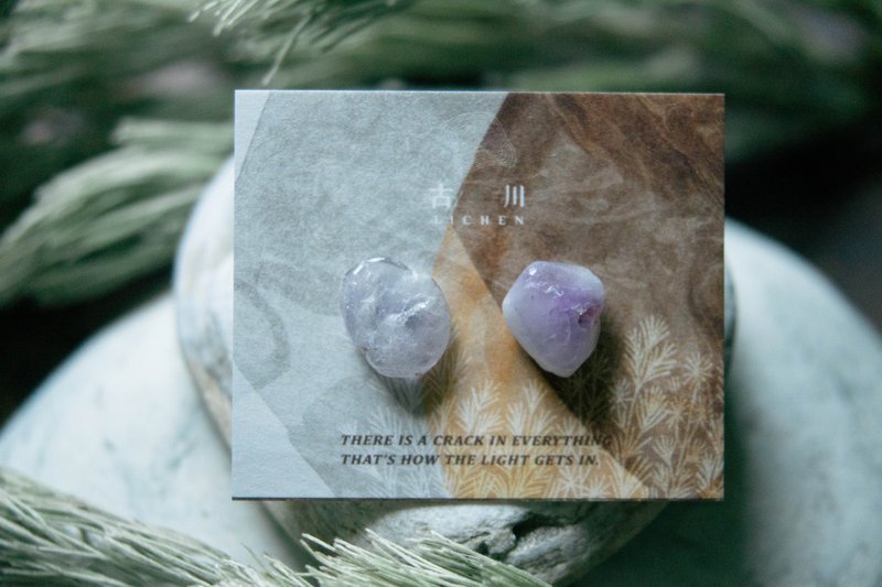 CRACK | 矿物系耳环 |  EARRINGS - 耳环/耳夹 - 玉石 紫色