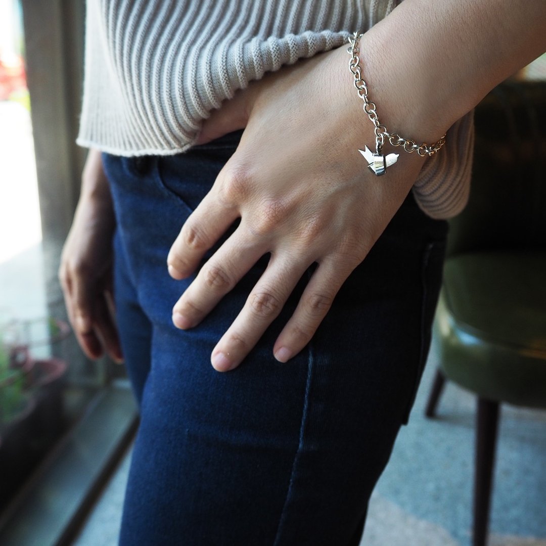 bird a bracelet_小鸟a手链 谢礼 伴娘礼 闺蜜 六礼 动物 飞翔 - 手链/手环 - 银 银色