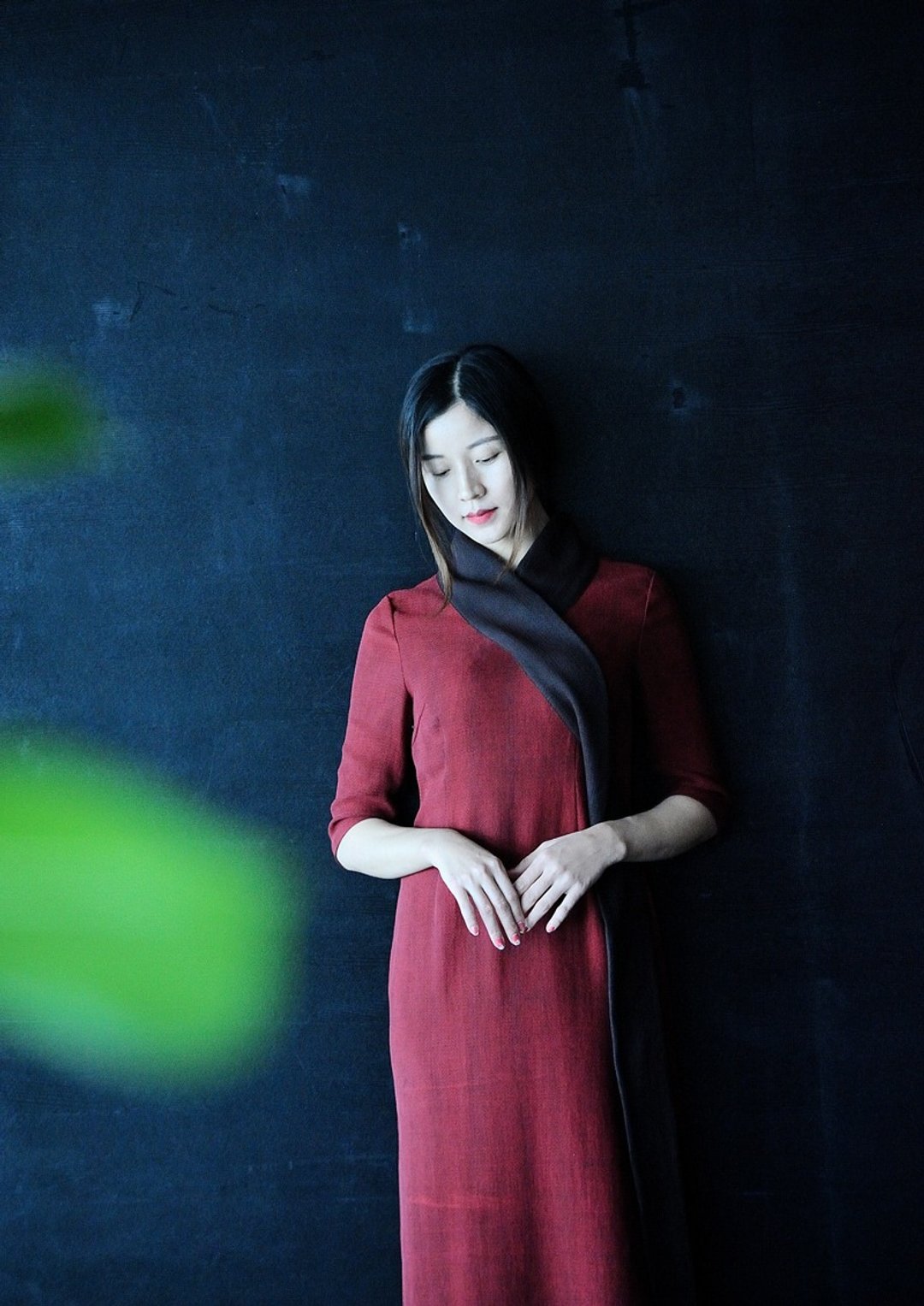 品.祥云纱2018早春新款香云纱连衣裙 释然 - 洋装/连衣裙 - 丝．绢 红色