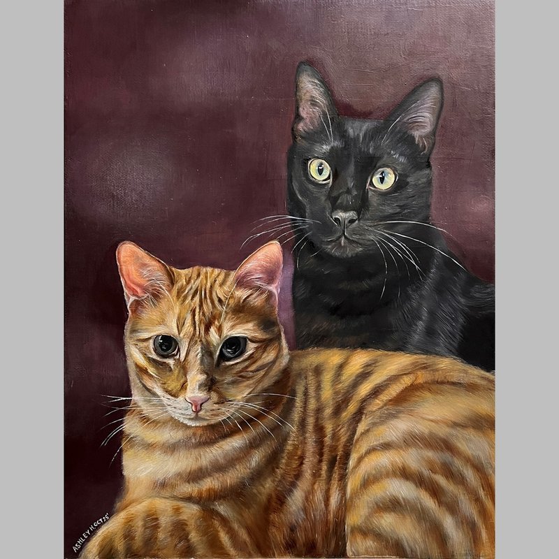 定制写实宠物肖像油画 - 订制画像 - 颜料 