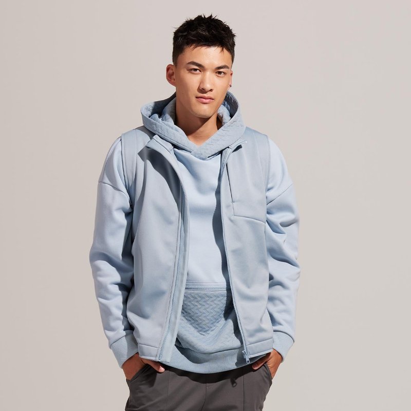 REBOOT动能-防水透湿剪边立领背心-阿什利蓝 - 男装外套 - 聚酯纤维 蓝色